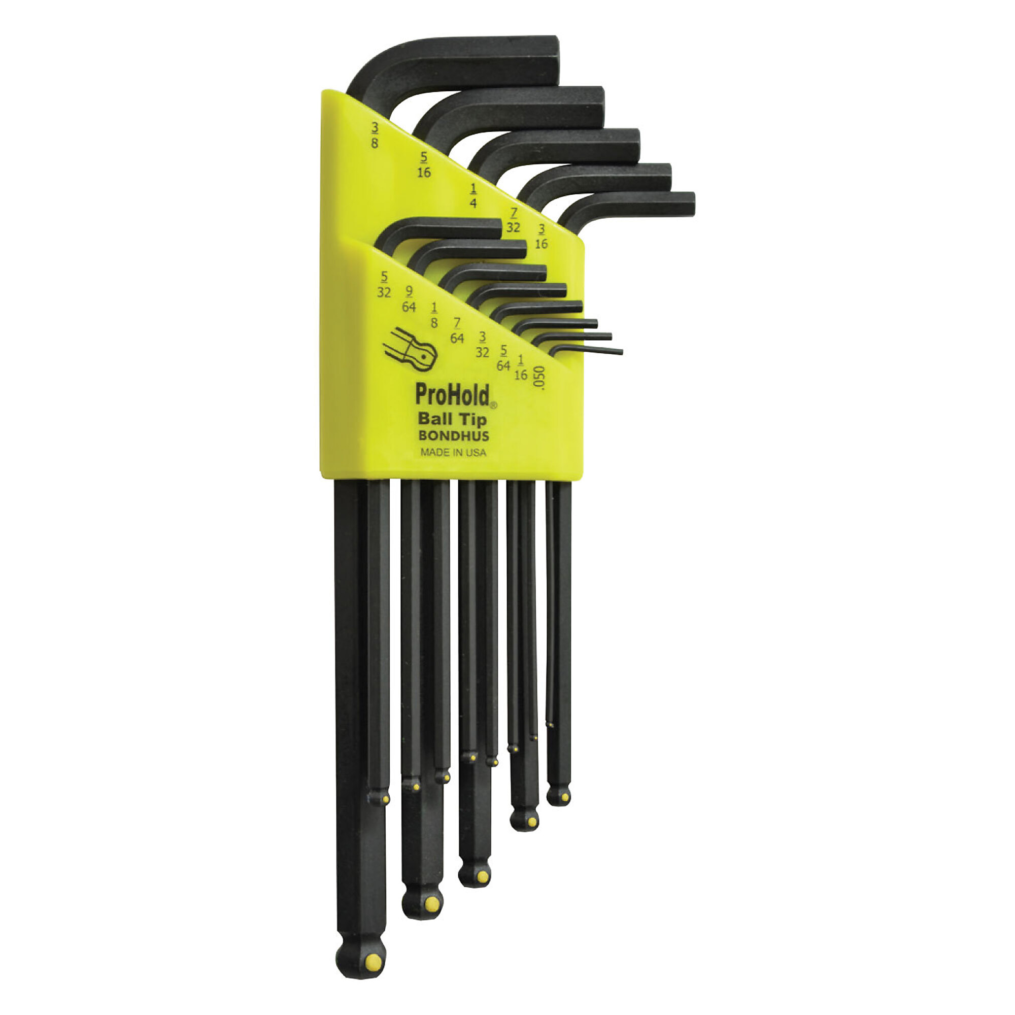 Bondhus ProHold Ball End L-wrench Set of 13, .050-3/8", Model 74937
